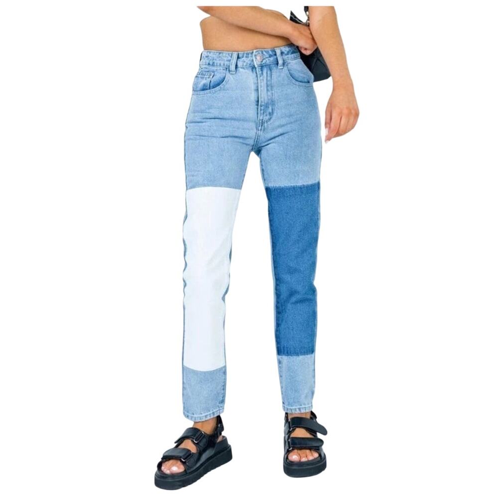 Princess Polly Womens Cofield Patch Straight Leg Mom Jeans Size 2